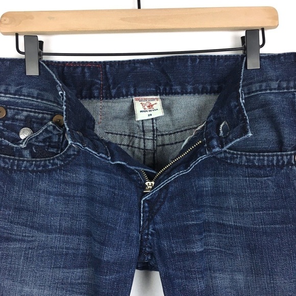 TRUE RELIGION Skinny Jeans Rainbow Ricky Slim 24859SO Dark Wash Denim Size 29 - Picture 3 of 10